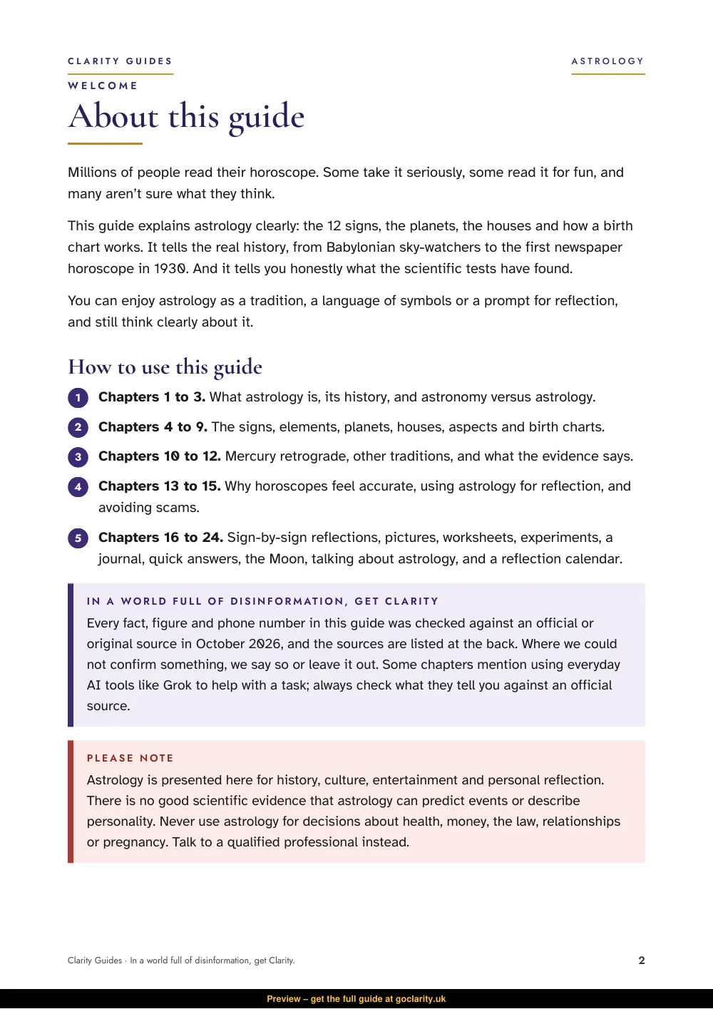 Astrology & Your Birth Chart, preview page 2