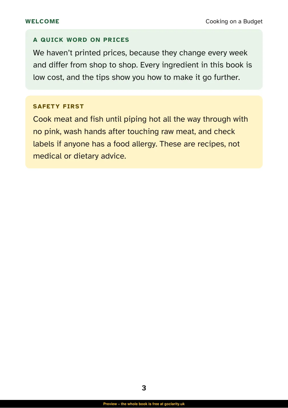 Cooking on a Budget, preview page 3