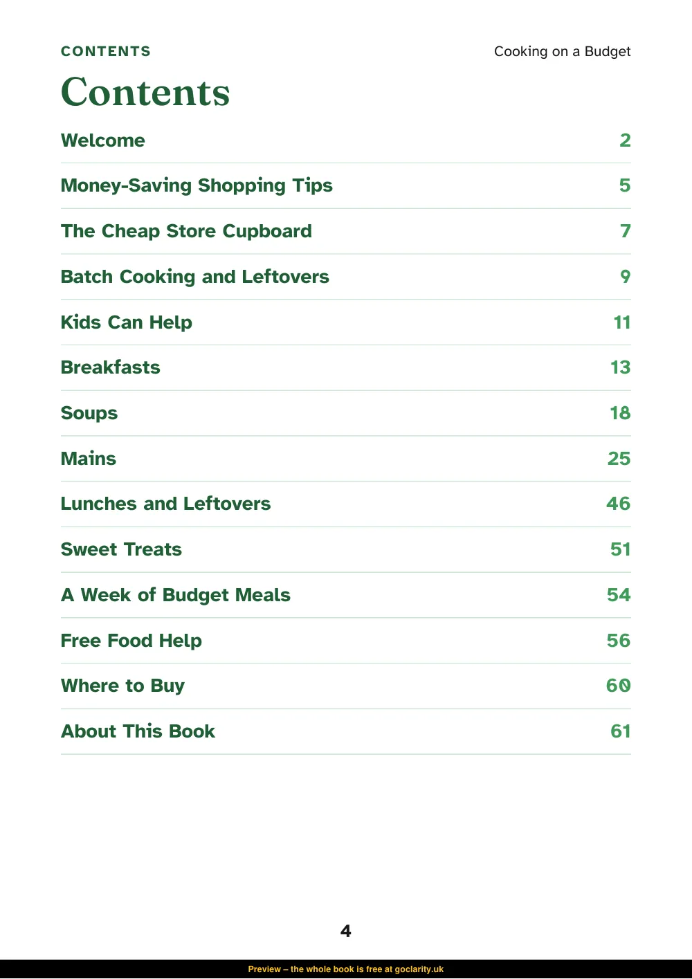 Cooking on a Budget, preview page 4