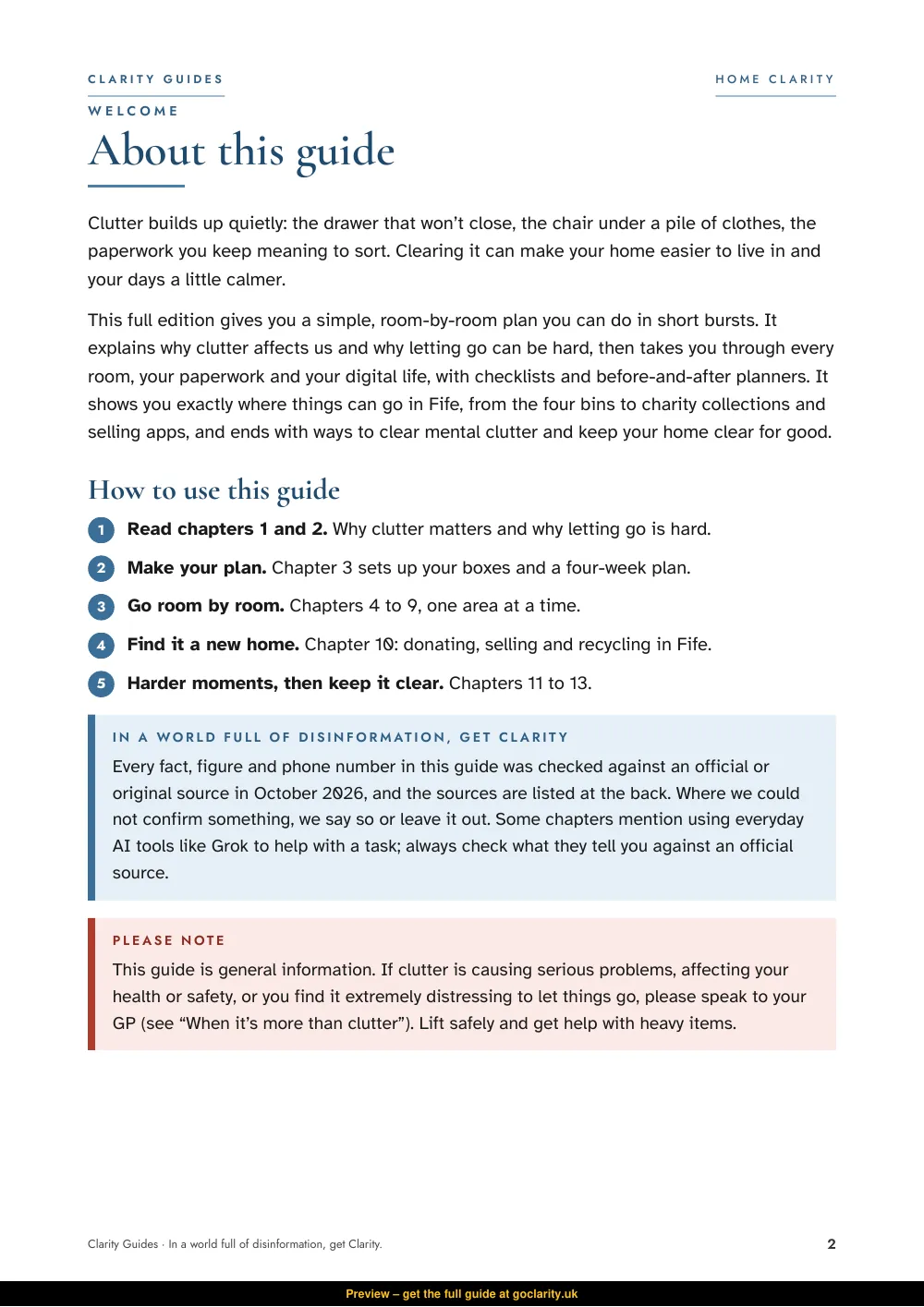 Declutter Your Home and Mind, preview page 2