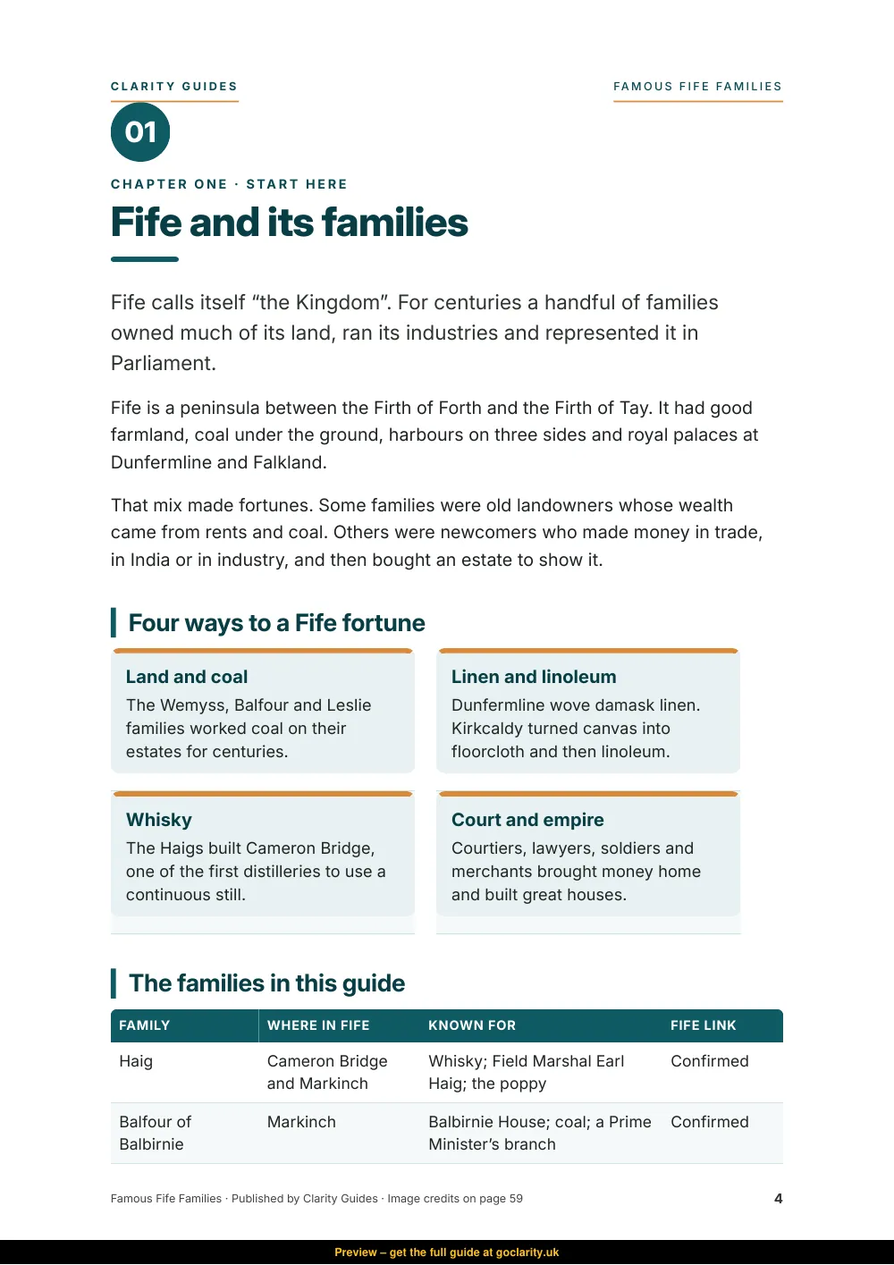 Famous Fife Families, preview page 4