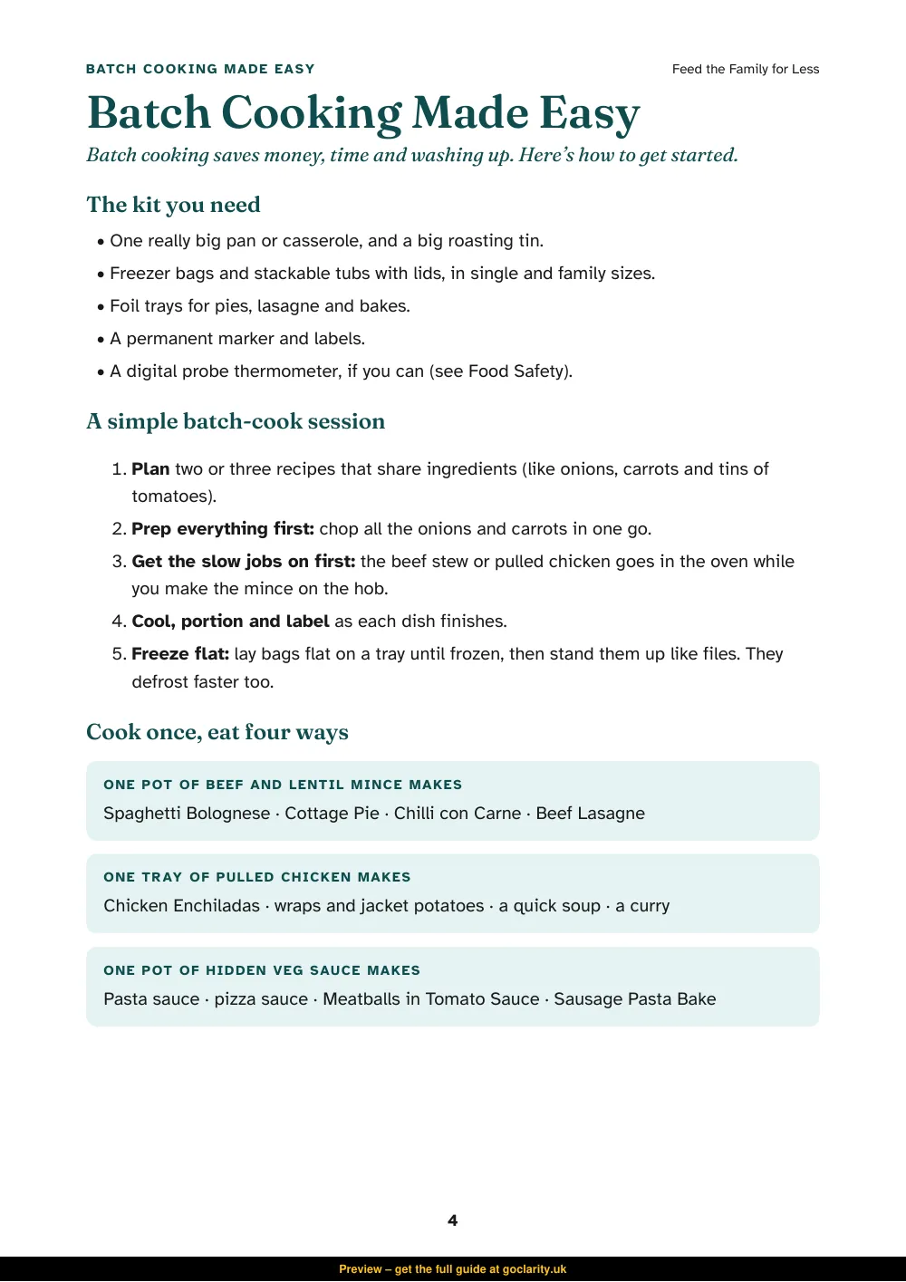 Feed the Family for Less, preview page 4