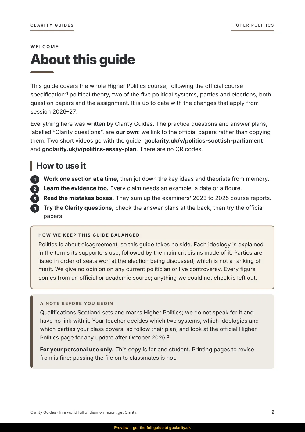 Higher Politics, preview page 2