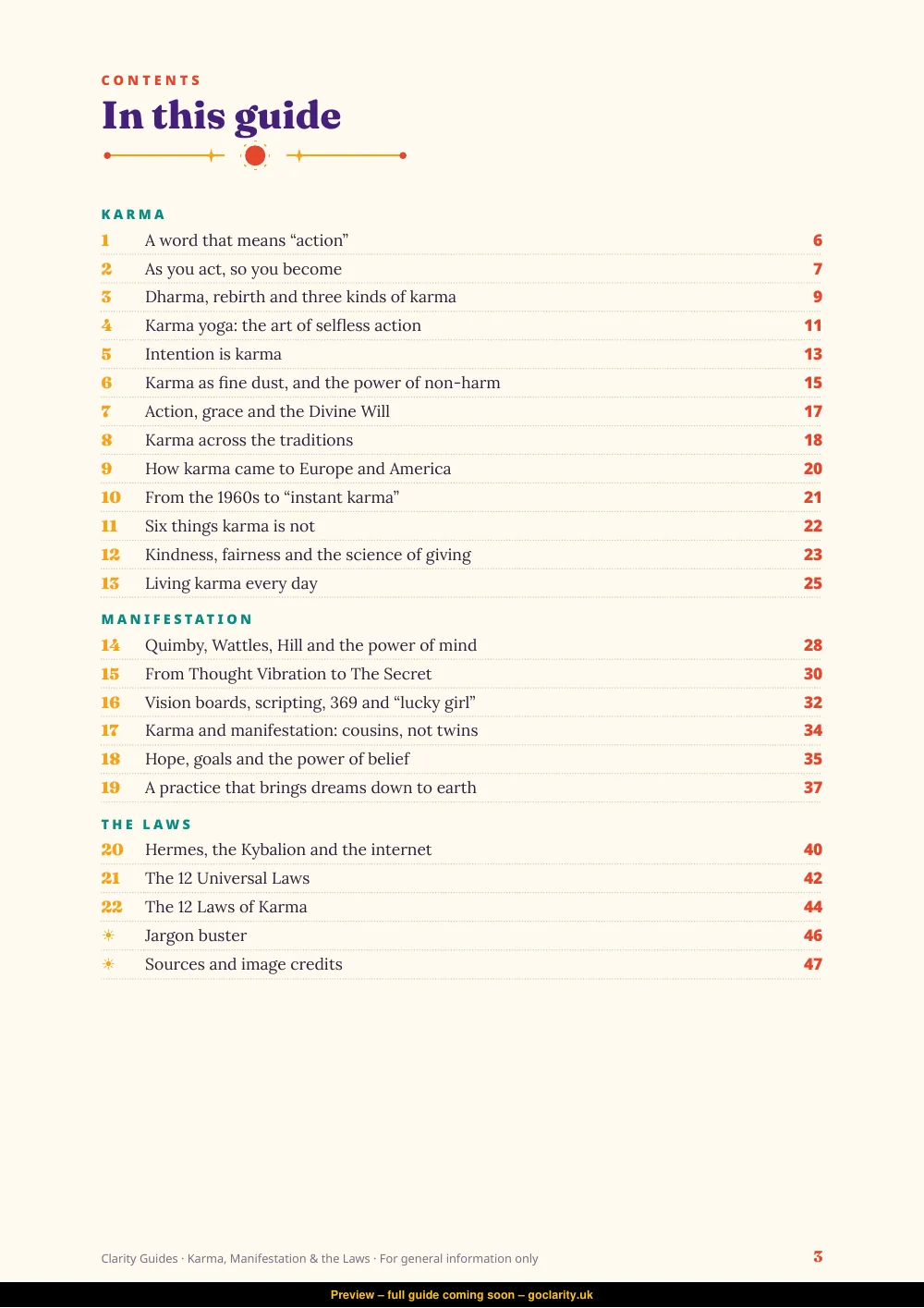 Karma, Manifestation & the Laws, preview page 3