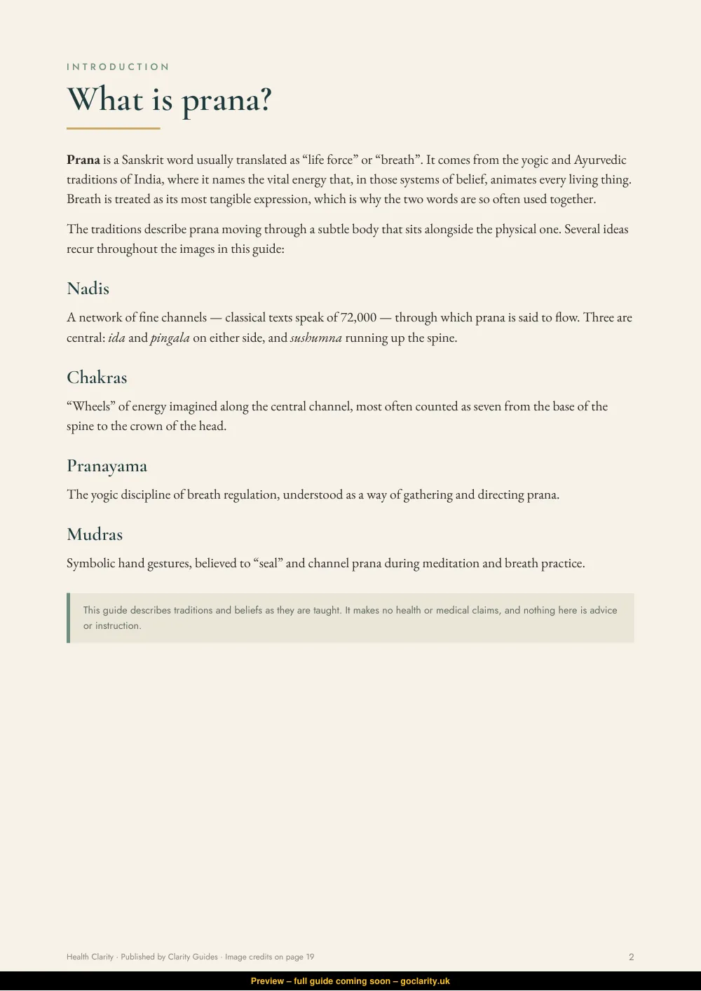 Prana & Breathwork, preview page 2