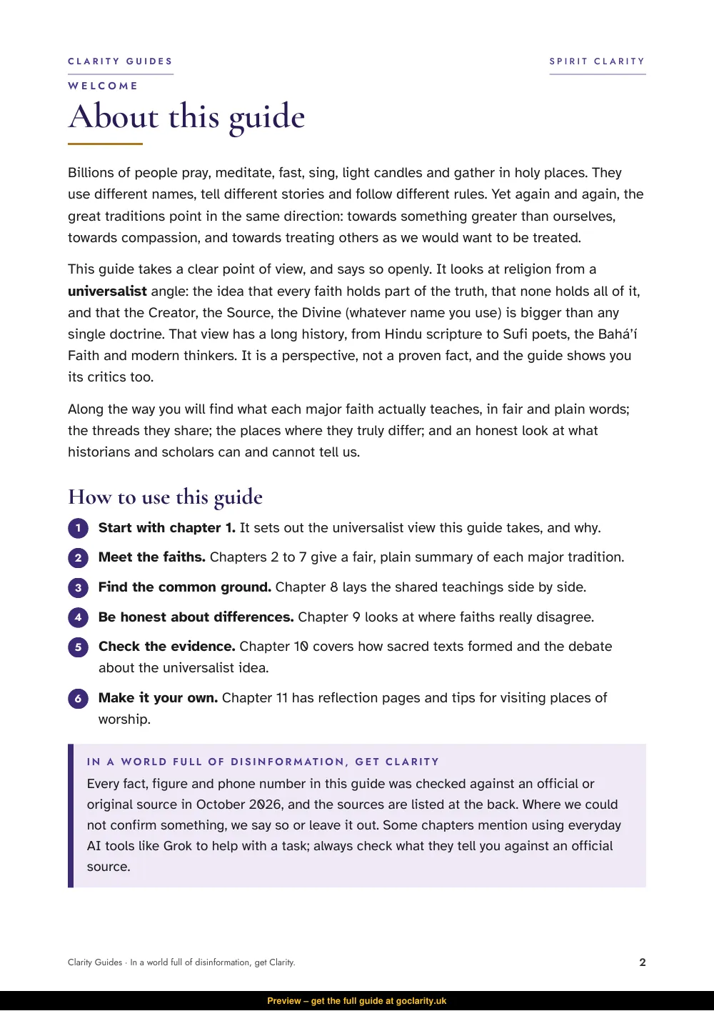 Religion: Many Paths, One Source, preview page 2