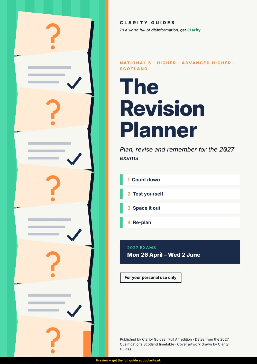 The Revision Planner, preview page 1